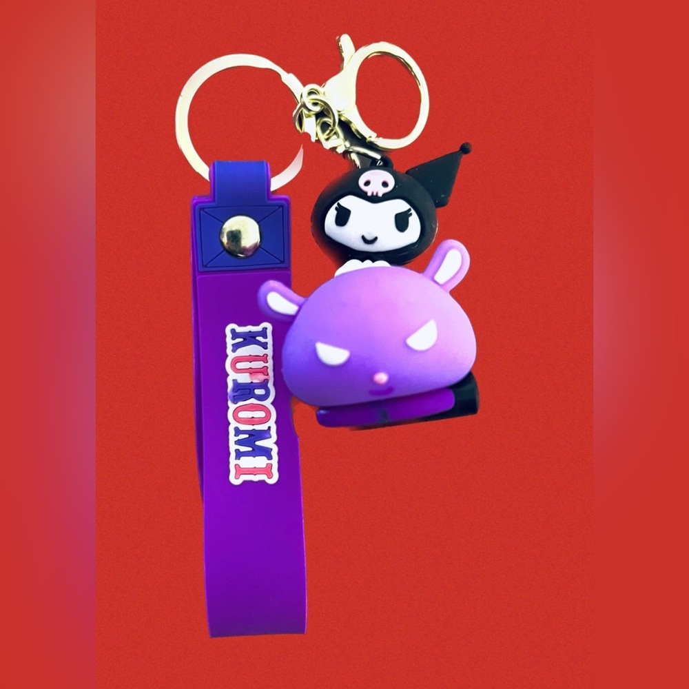 Hello Kitty Kuromi Keychain or Bag Charm Silicone New